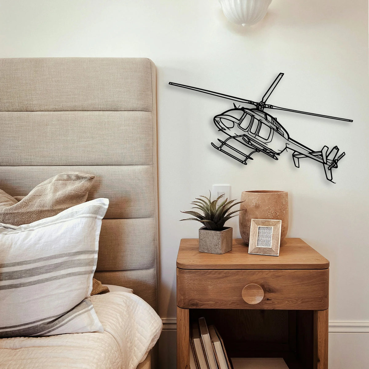407GX Classic Aircraft Silhouette Metal Wall Art - Tinvibe