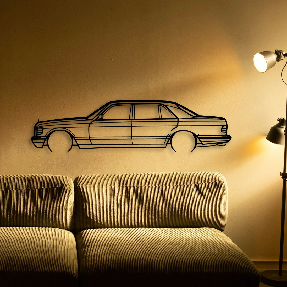 420 SEL 1988 Classic Silhouette Metal Wall Art - Tinvibe
