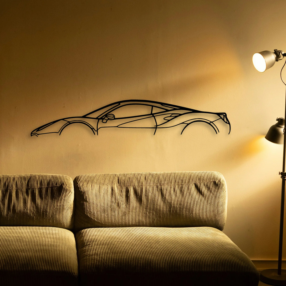 488 GTB 2017 Classic Silhouette Metal Wall Art - Tinvibe
