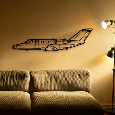 525B CJ3 Classic Aircraft Silhouette Metal Wall Art - Tinvibe