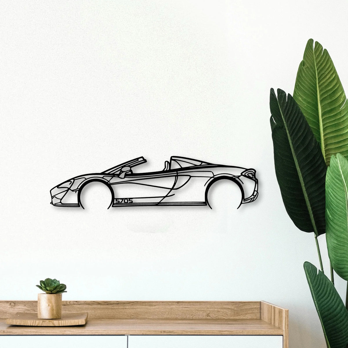 570S Convertible Classic Silhouette Metal Wall Art - Tinvibe