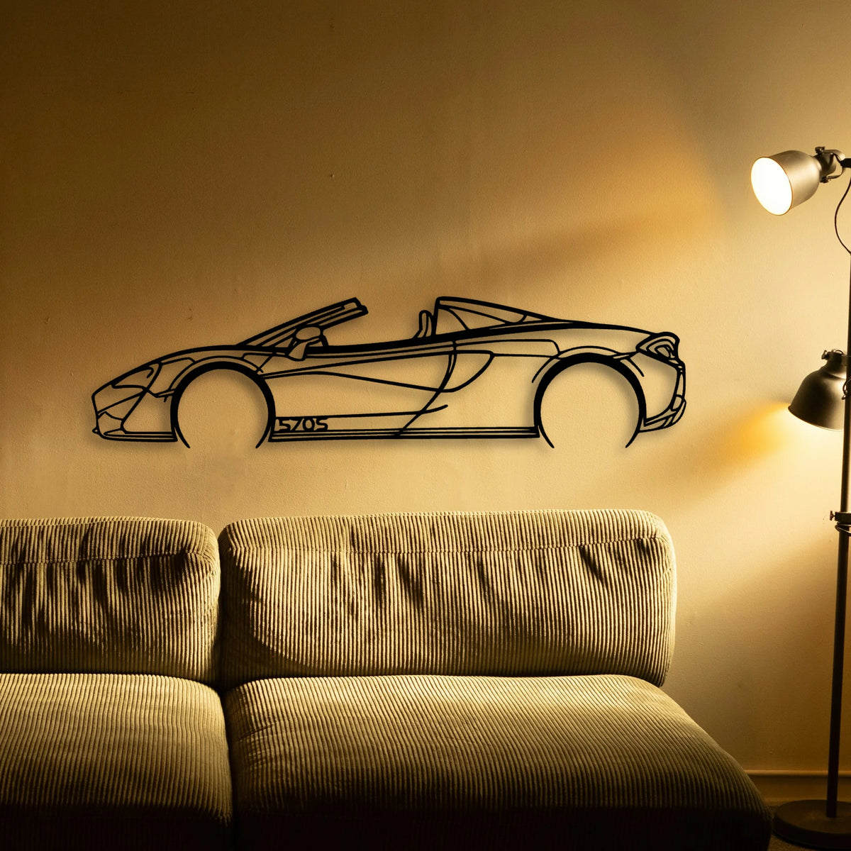 570S Convertible Classic Silhouette Metal Wall Art - Tinvibe