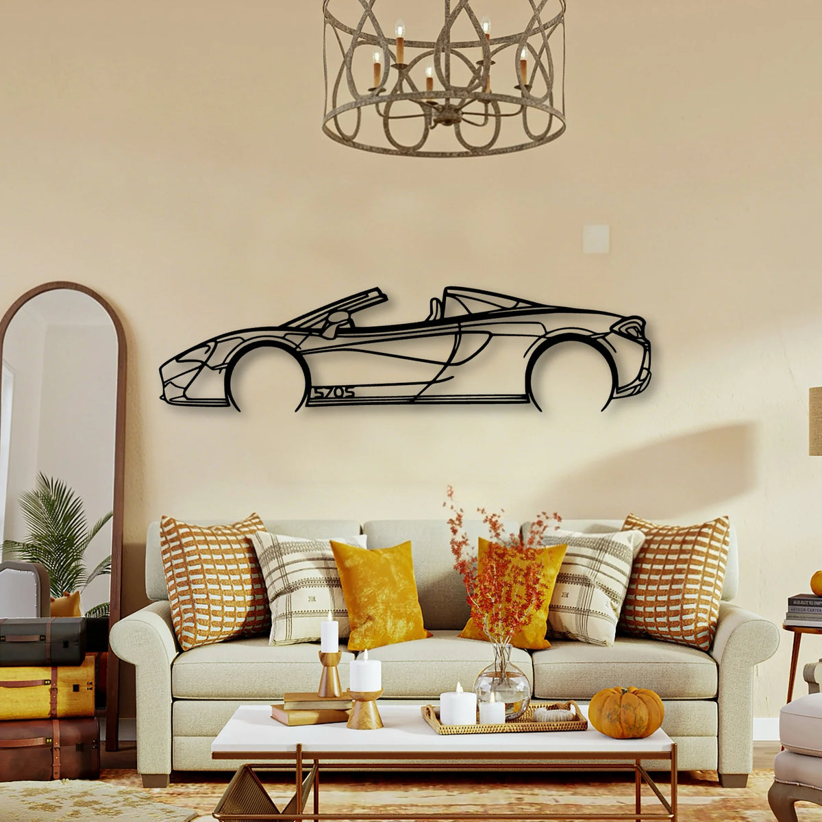 570S Convertible Classic Silhouette Metal Wall Art - Tinvibe