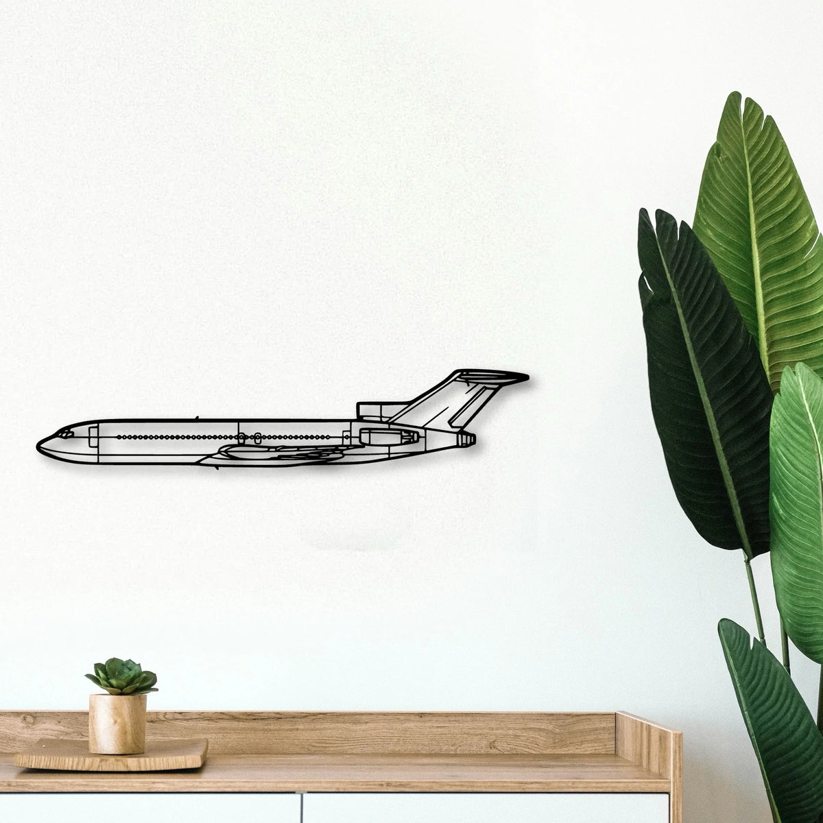 727 Classic Aircraft Silhouette Metal Wall Art - Tinvibe