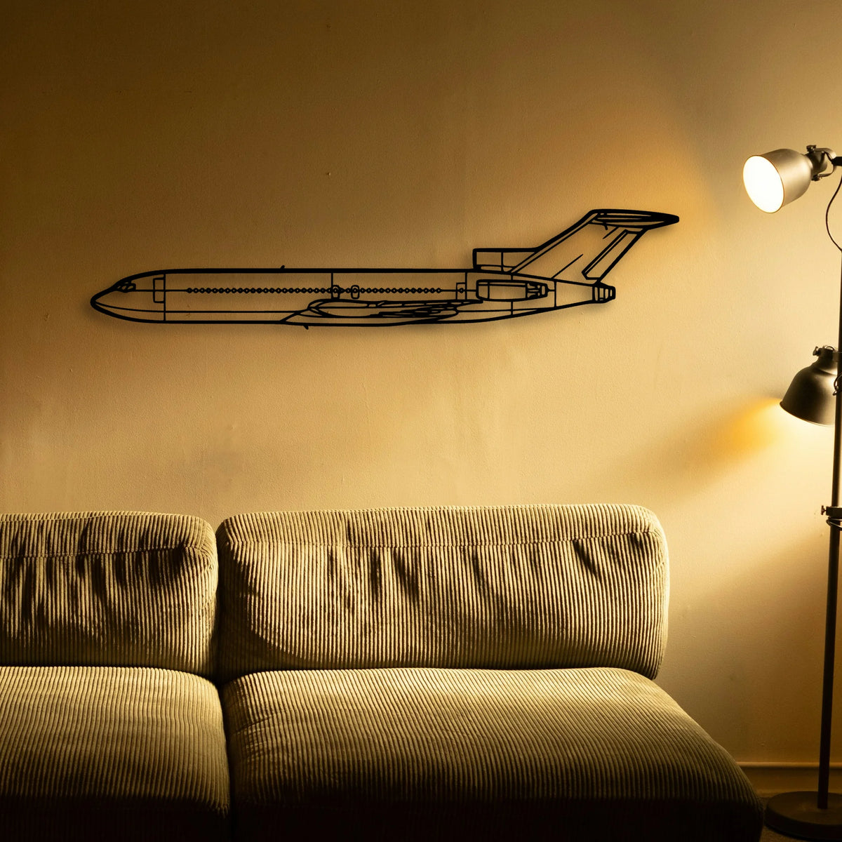 727 Classic Aircraft Silhouette Metal Wall Art - Tinvibe