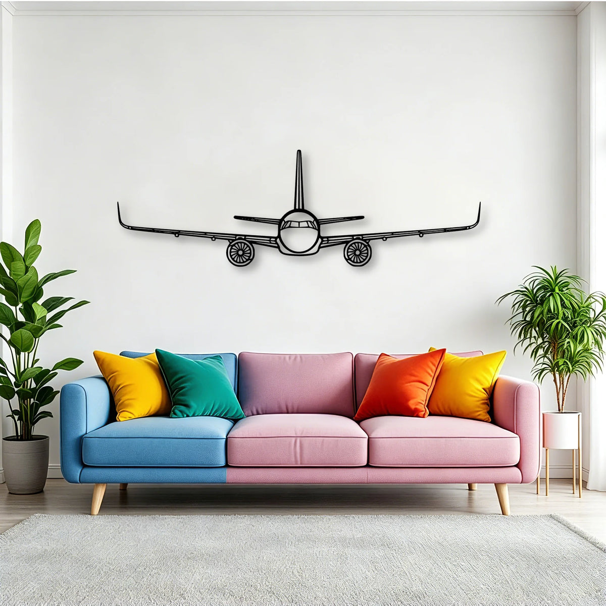 747 400F 2 Classic Aircraft Silhouette Metal Wall Art - Tinvibe