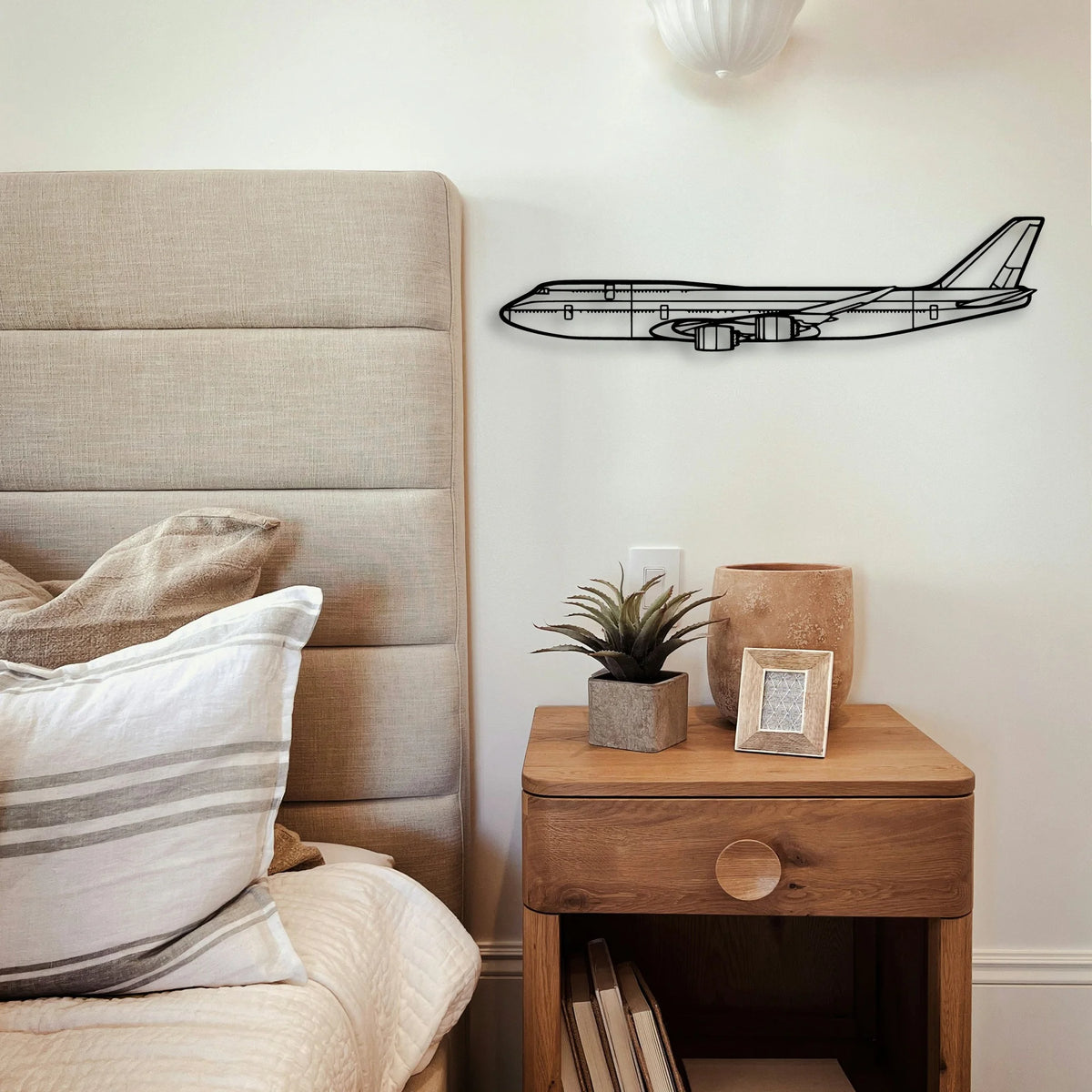 747 400F Classic Aircraft Silhouette Metal Wall Art - Tinvibe