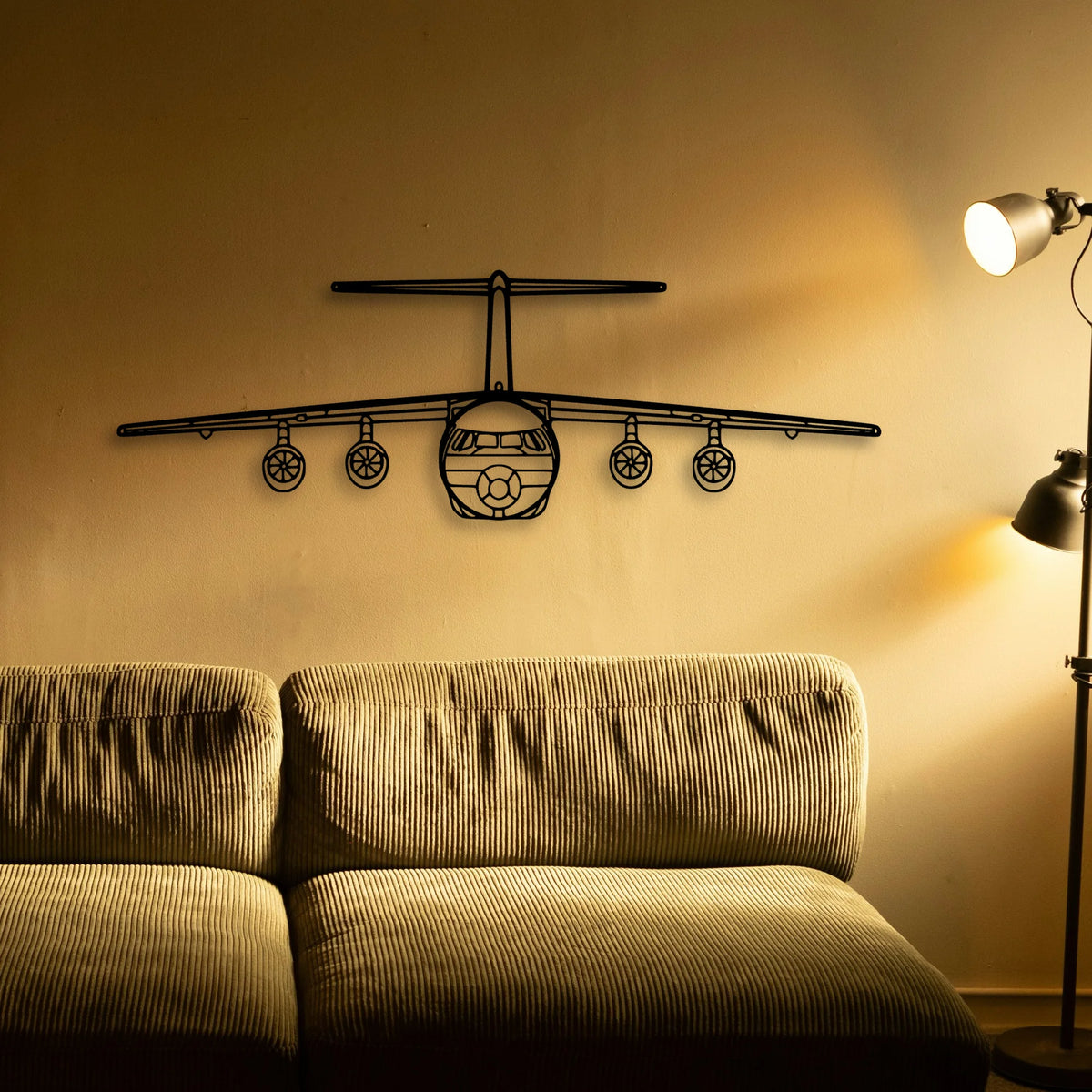 747 8 2 Classic Aircraft Silhouette Metal Wall Art - Tinvibe