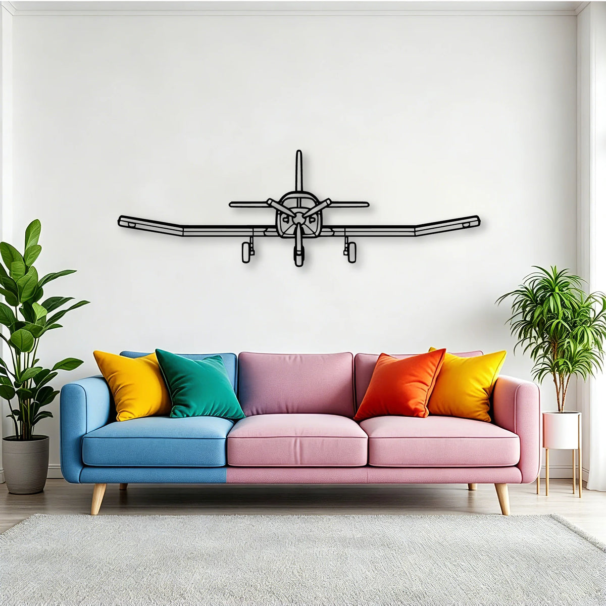 750 Xl Classic Aircraft Silhouette Metal Wall Art - Tinvibe