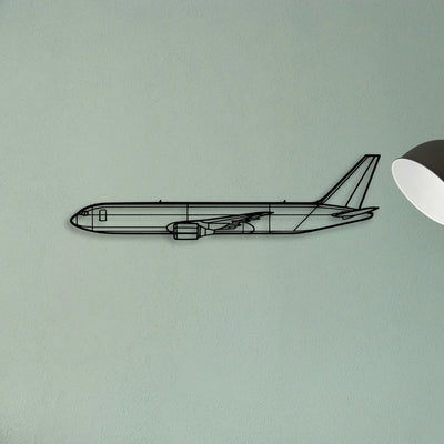 767 300F 2 Classic Aircraft Silhouette Metal Wall Art - Tinvibe