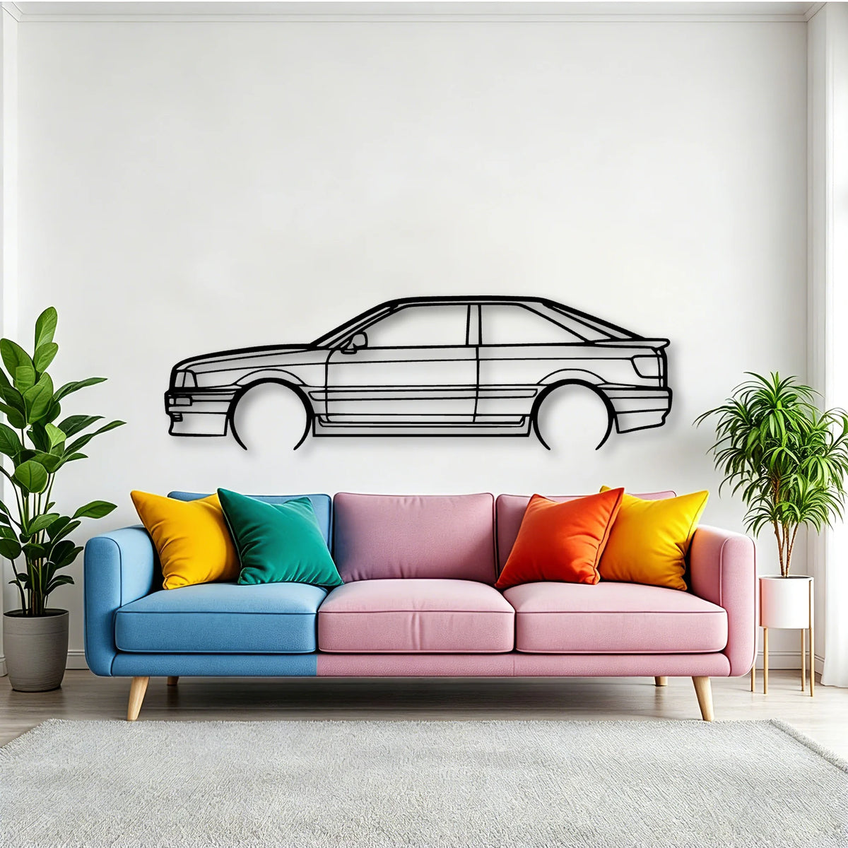 80 Coupe 1992 Classic Silhouette Metal Wall Art - Tinvibe