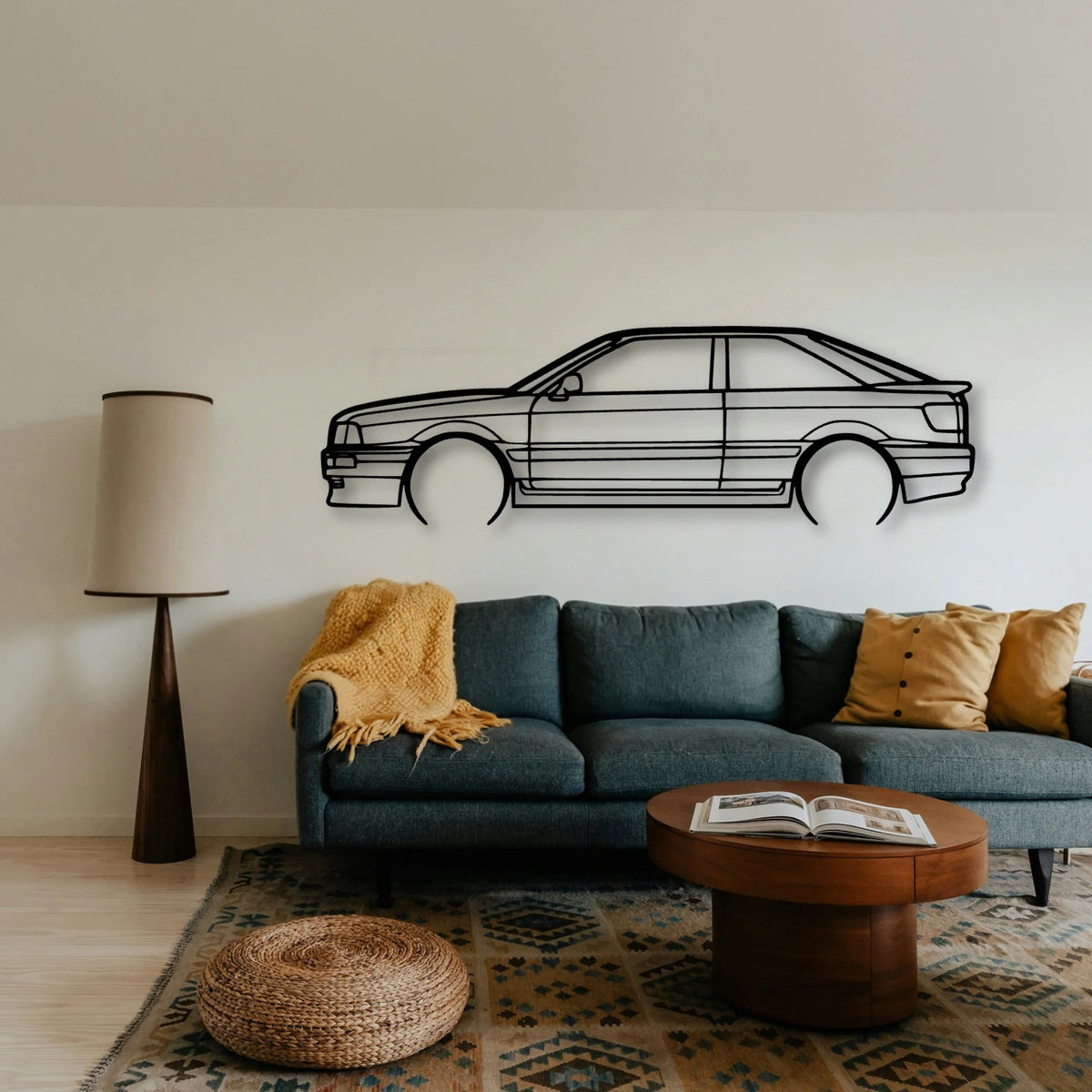 80 Coupe 1992 Classic Silhouette Metal Wall Art - Tinvibe
