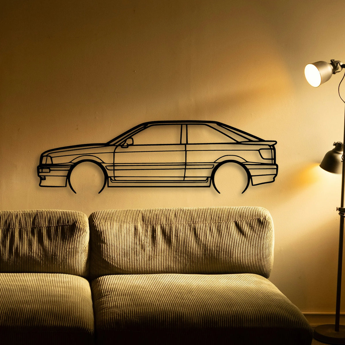 80 Coupe 1992 Classic Silhouette Metal Wall Art - Tinvibe