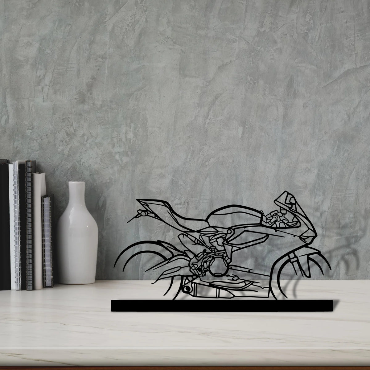 899-panigale Silhouette Metal Art Stand - Tinvibe
