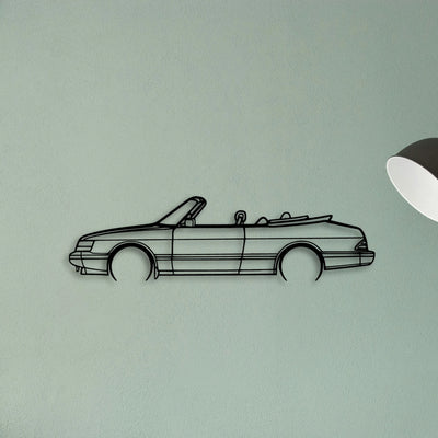 900 Convertible 1990 Classic Silhouette Metal Wall Art - Tinvibe