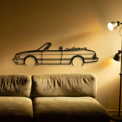 900 Convertible 1990 Classic Silhouette Metal Wall Art - Tinvibe