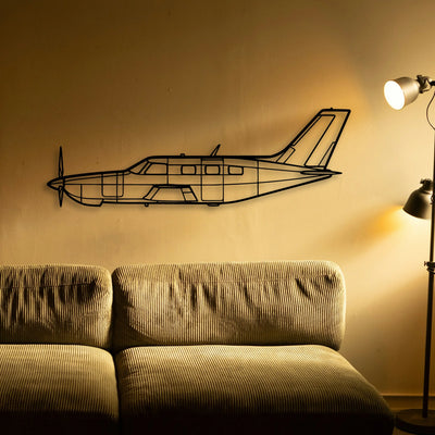95 B55 Baron Classic Aircraft Silhouette Metal Wall Art - Tinvibe