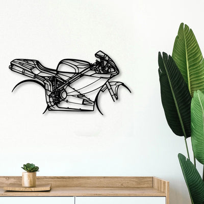 996S 2001 Classic Motorcycle Silhouette Metal Wall Art - Tinvibe