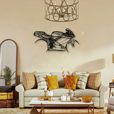 996S 2001 Classic Motorcycle Silhouette Metal Wall Art - Tinvibe