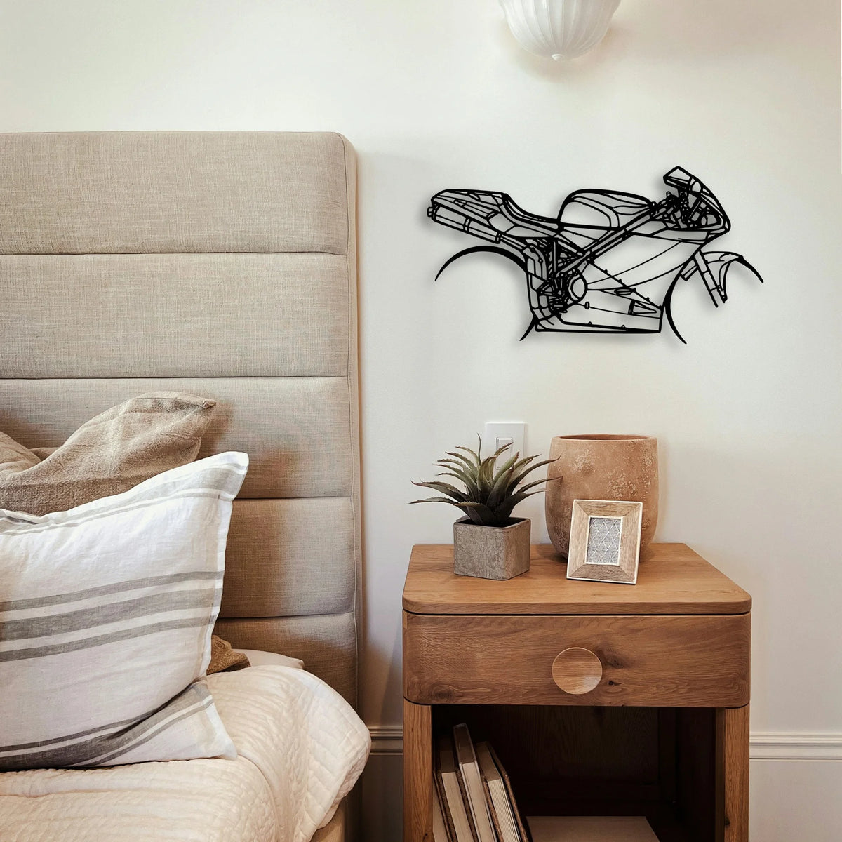 996S 2001 Classic Motorcycle Silhouette Metal Wall Art - Tinvibe