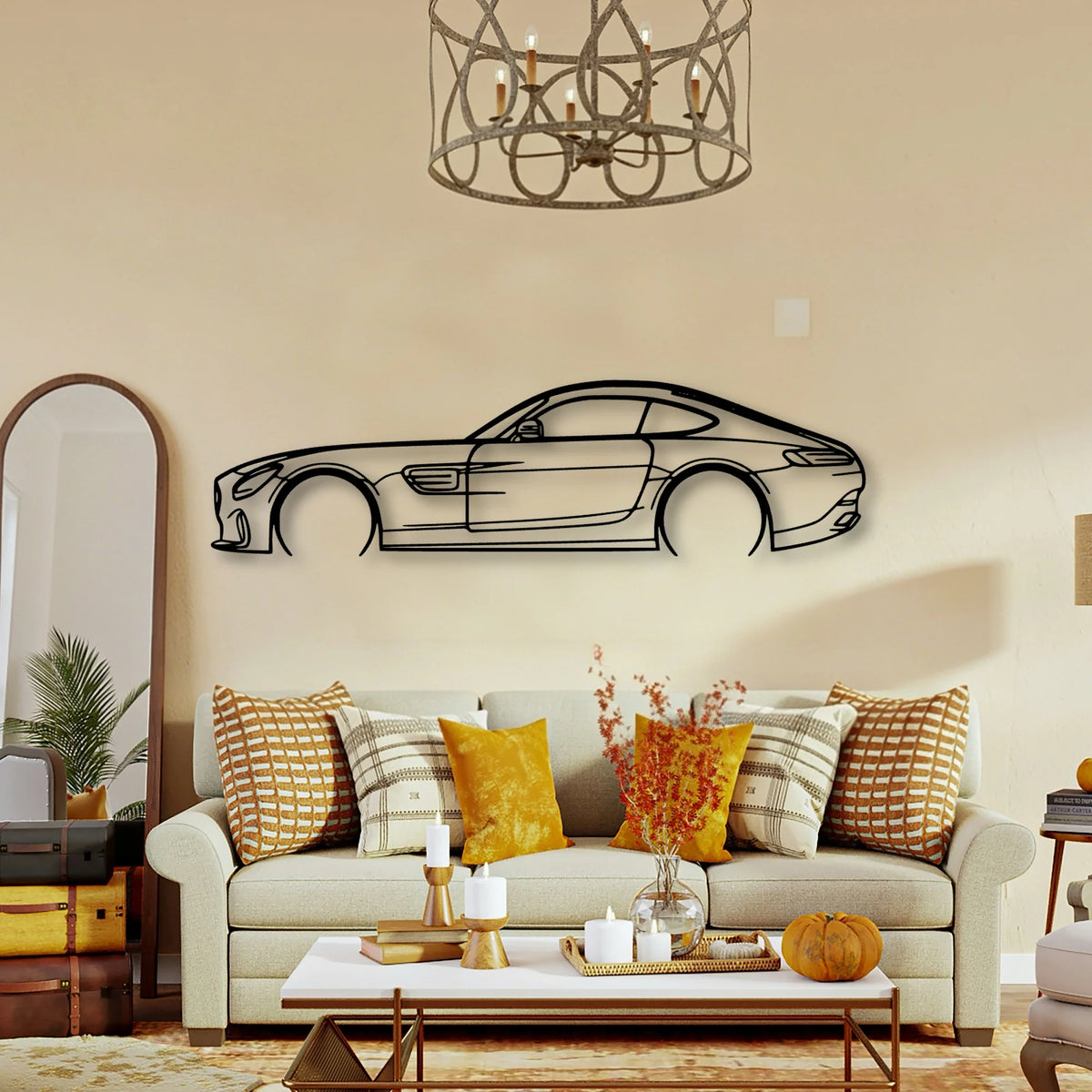 AMG GTS 2016 Classic Silhouette Metal Wall Art - Tinvibe