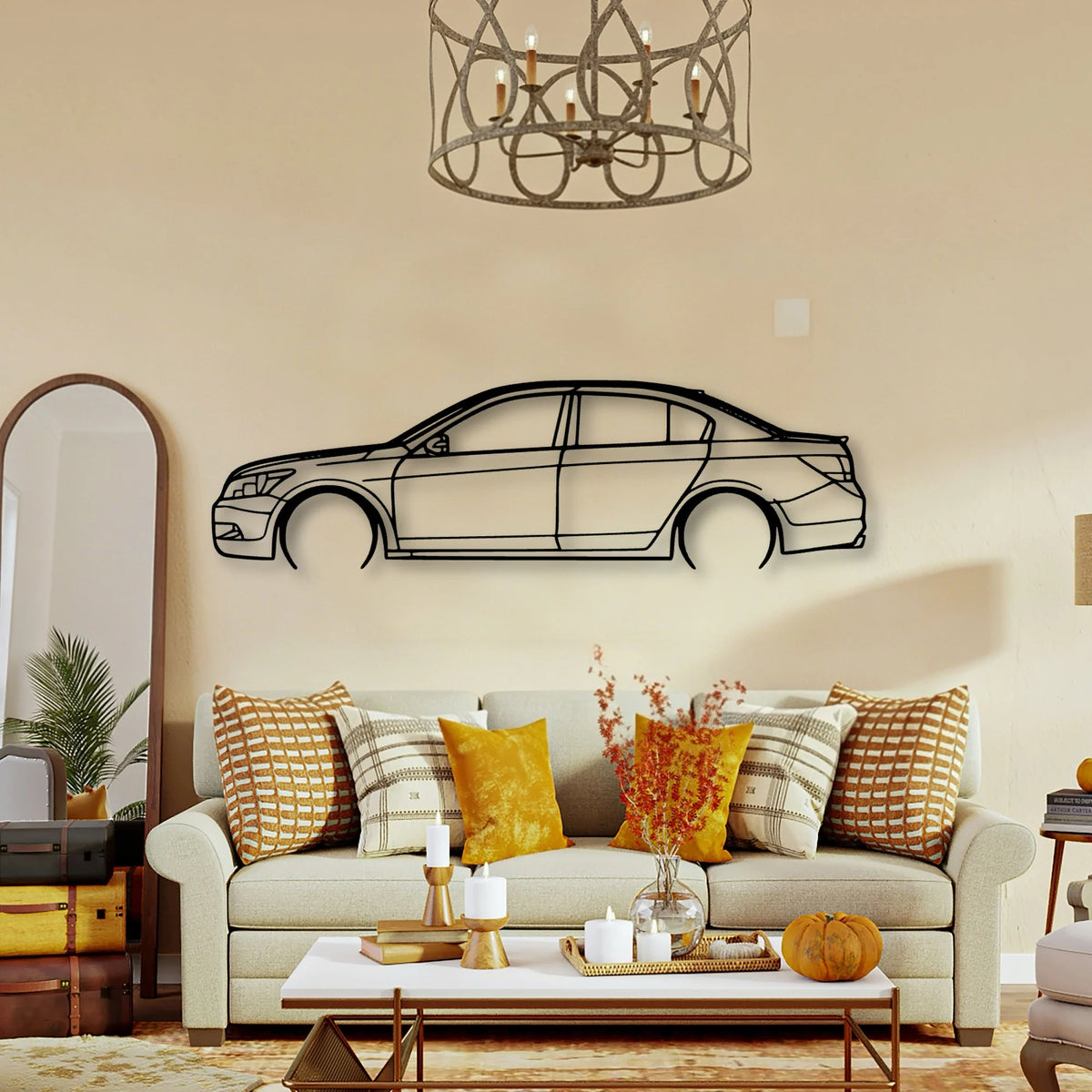 Accord 2009 Classic Silhouette Metal Wall Art - Tinvibe