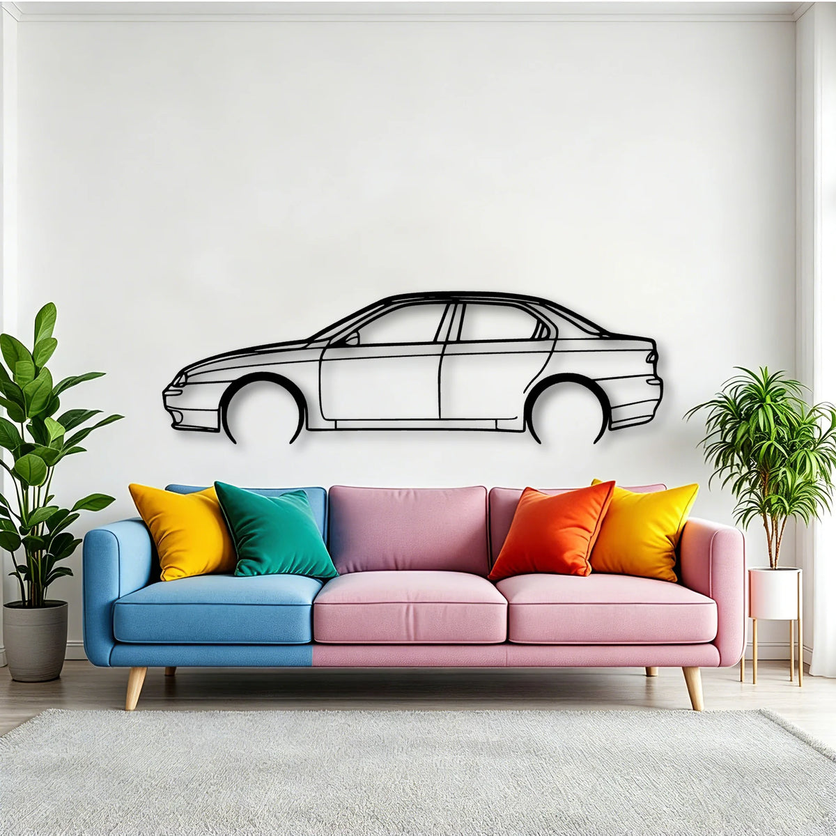 Alfa 156 1998 Classic Silhouette Metal Wall Art - Tinvibe