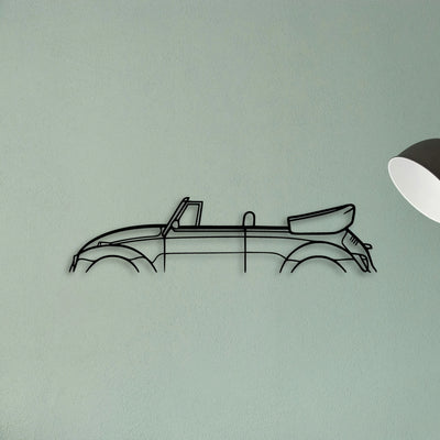 Beetle Convertible 1982 Classic Silhouette Metal Wall Art - Tinvibe