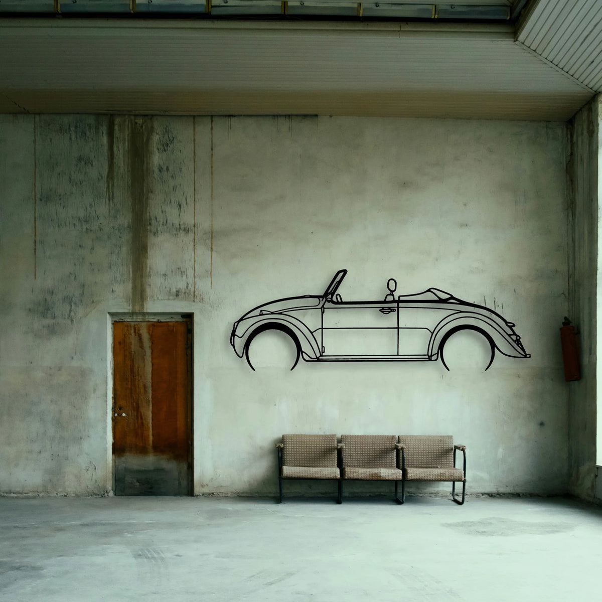 Beetle Speedster 1971 Classic Silhouette Metal Wall Art - Tinvibe