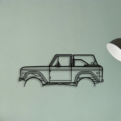 Bronco 1971 2 Classic Silhouette Metal Wall Art - Tinvibe