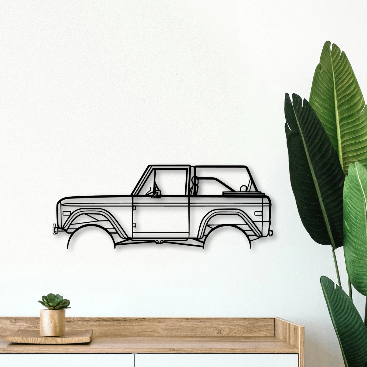 Bronco 1971 2 Classic Silhouette Metal Wall Art - Tinvibe