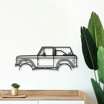 Bronco 1971 2 Classic Silhouette Metal Wall Art - Tinvibe