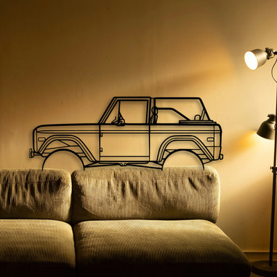 Bronco 1971 2 Classic Silhouette Metal Wall Art - Tinvibe