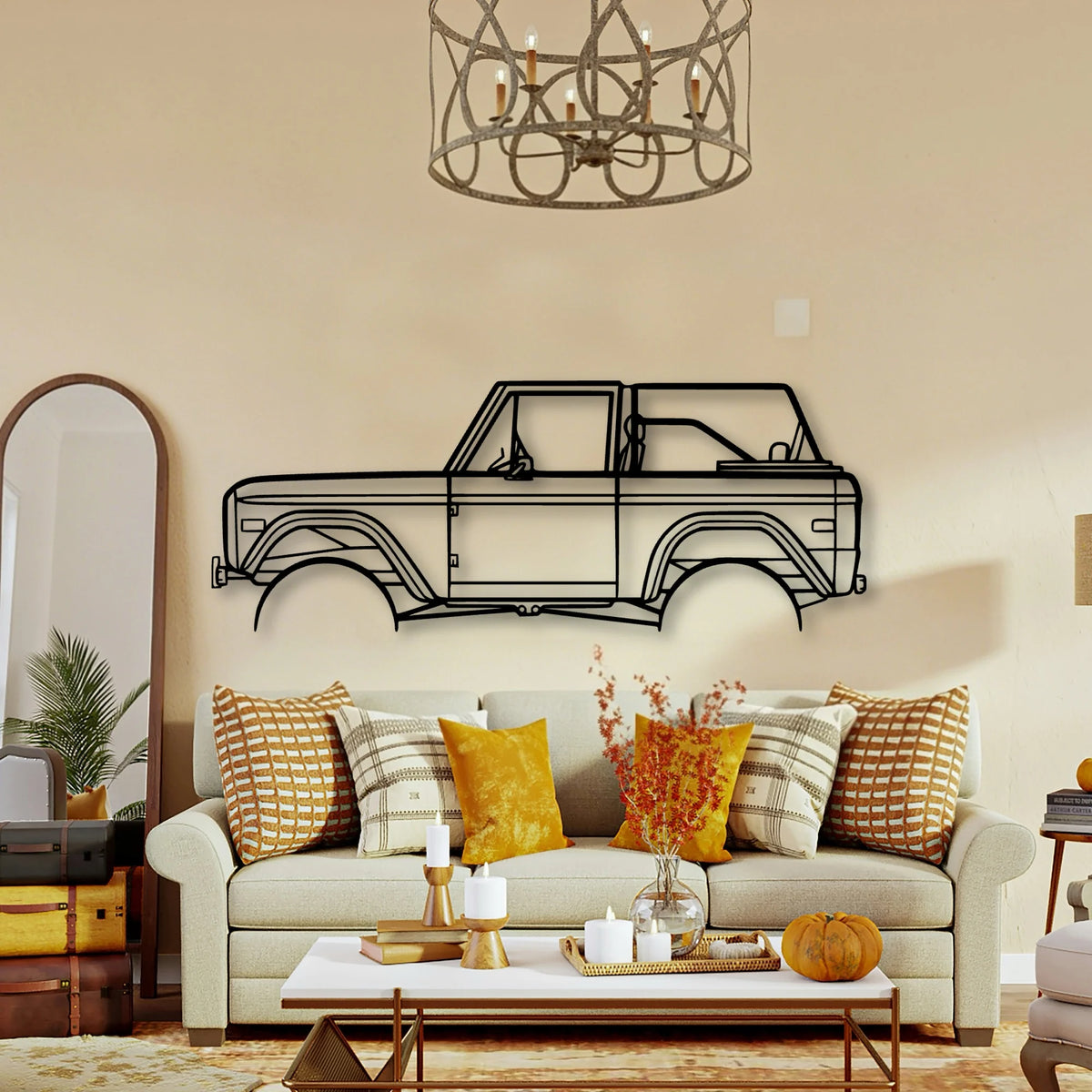 Bronco 1971 2 Classic Silhouette Metal Wall Art - Tinvibe