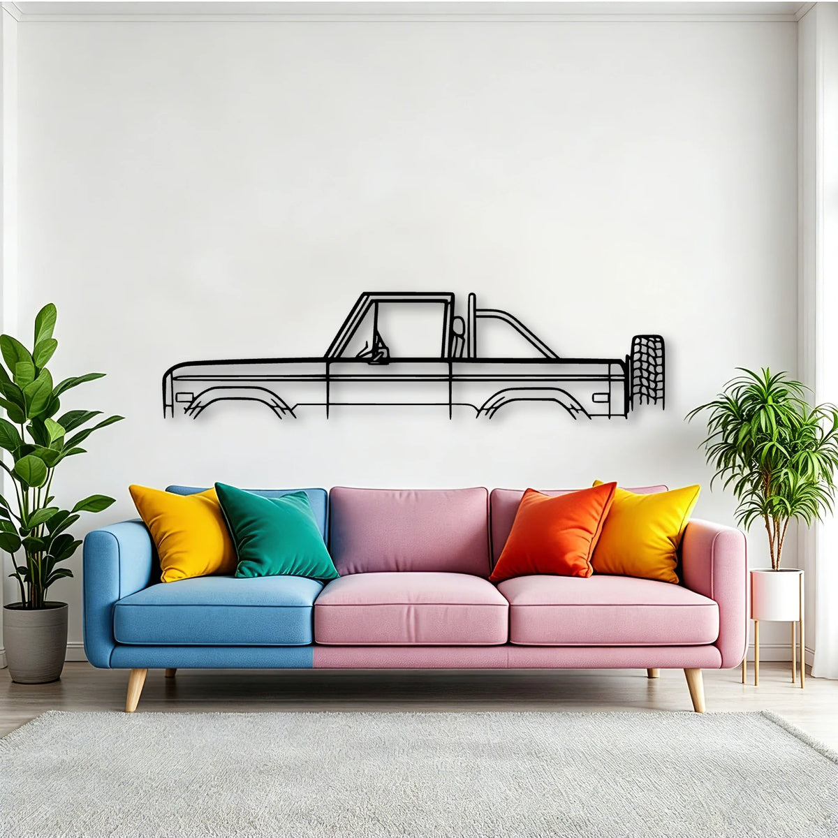 Bronco 1973 Classic Silhouette Metal Wall Art - Tinvibe