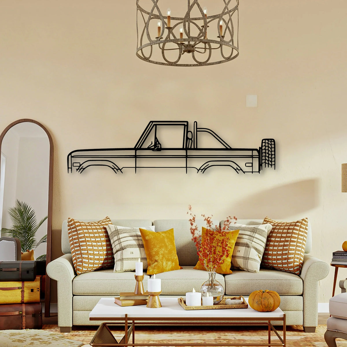 Bronco 1973 Classic Silhouette Metal Wall Art - Tinvibe