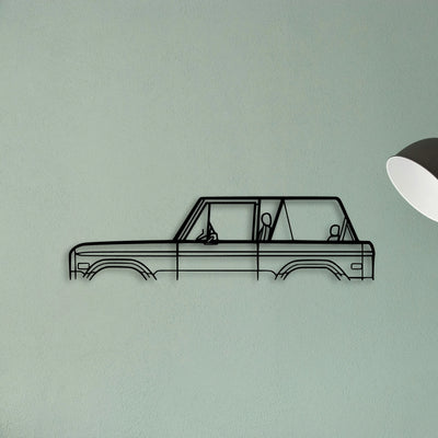 Bronco 1974 Classic Silhouette Metal Wall Art - Tinvibe