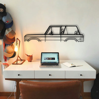 Bronco 1974 Classic Silhouette Metal Wall Art - Tinvibe