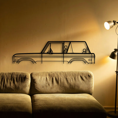 Bronco 1974 Classic Silhouette Metal Wall Art - Tinvibe