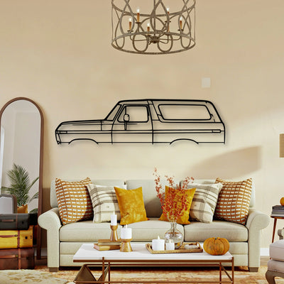Bronco 1979 Classic Silhouette Metal Wall Art - Tinvibe