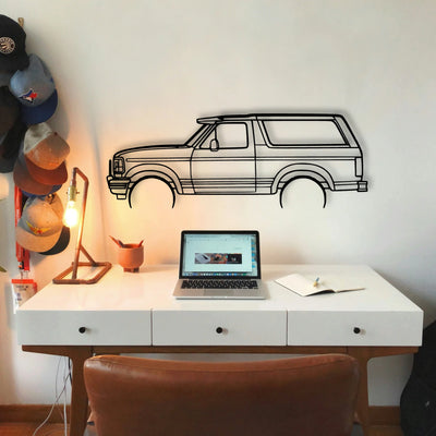 Bronco XLT 1995 Classic Silhouette Metal Wall Art - Tinvibe