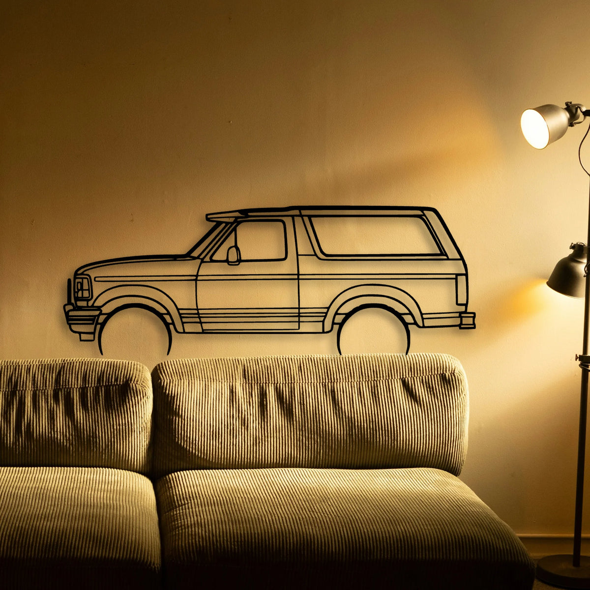 Bronco XLT 1995 Classic Silhouette Metal Wall Art - Tinvibe