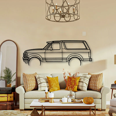 Bronco XLT 1995 Classic Silhouette Metal Wall Art - Tinvibe