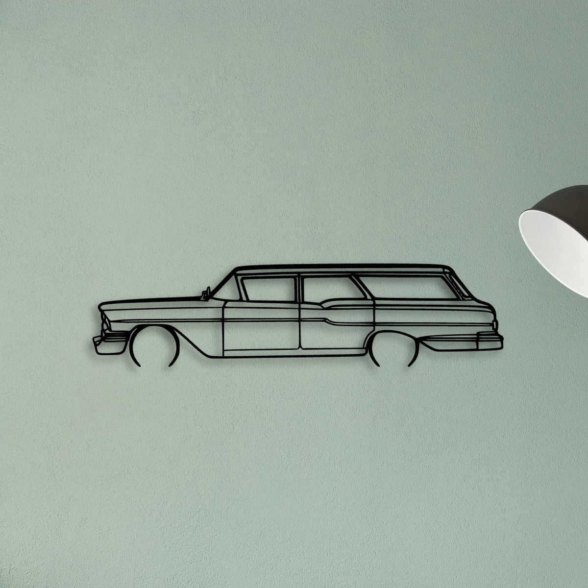 Brookwood Wagon 1958 Classic Silhouette Metal Wall Art - Tinvibe