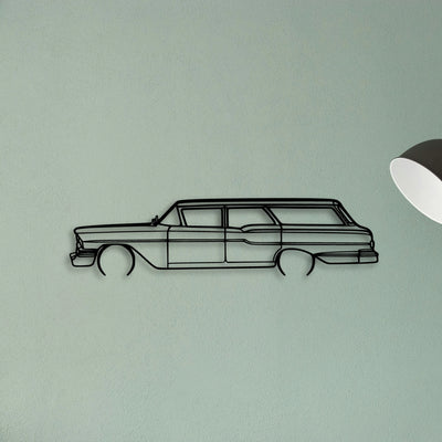 Brookwood Wagon 1958 Classic Silhouette Metal Wall Art - Tinvibe