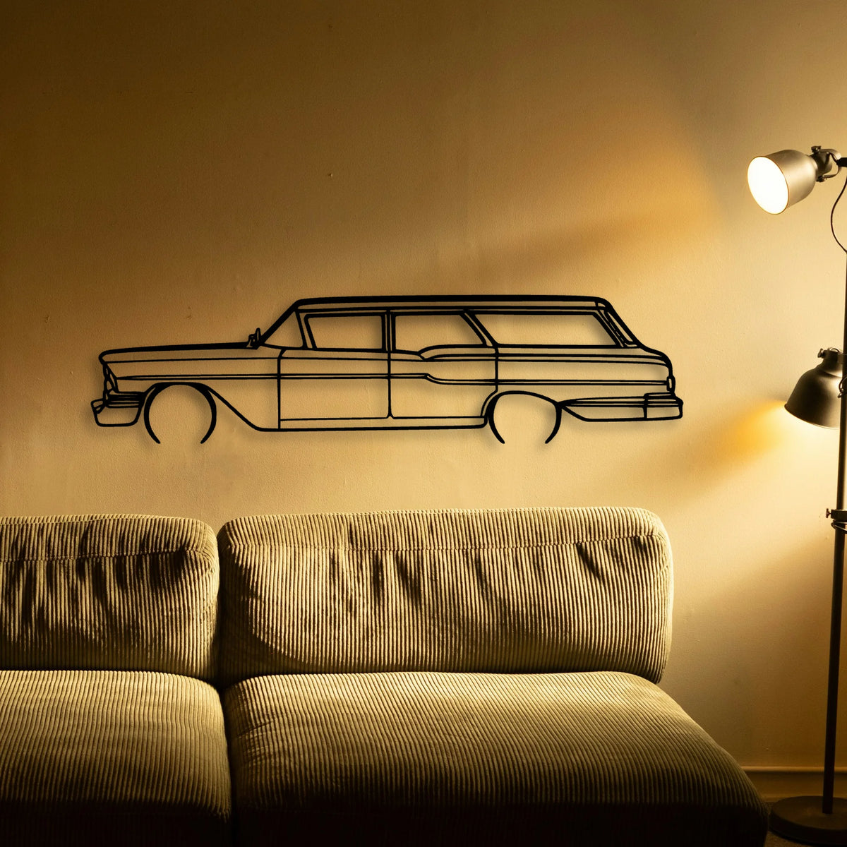 Brookwood Wagon 1958 Classic Silhouette Metal Wall Art - Tinvibe