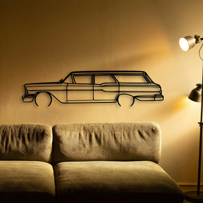 Brookwood Wagon 1958 Classic Silhouette Metal Wall Art - Tinvibe