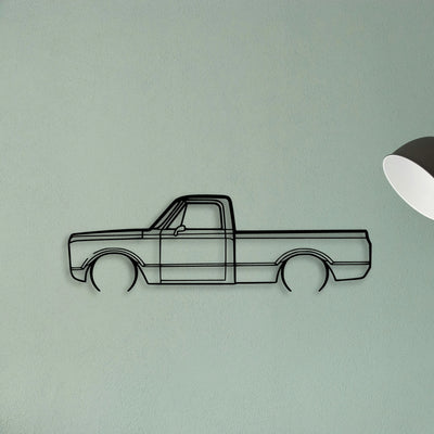 C 10 1971 2 Classic Silhouette Metal Wall Art - Tinvibe