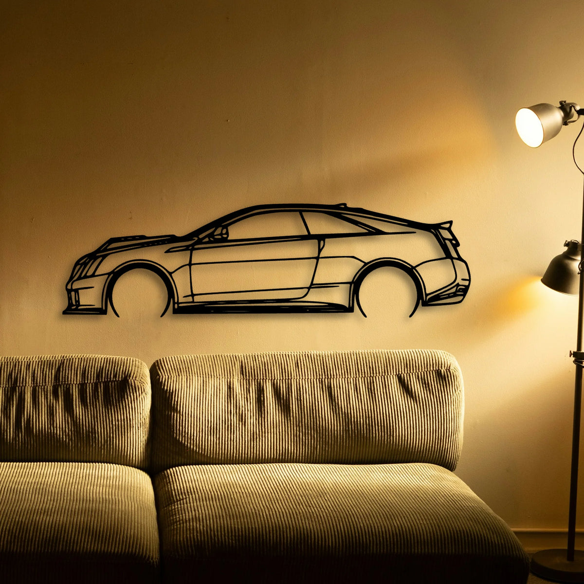 C V Coupe 2011 Classic Silhouette Metal Wall Art - Tinvibe