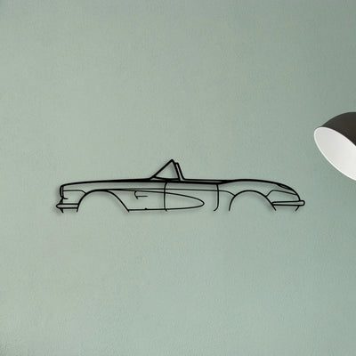 C1 1959 Cabrio Classic Silhouette Metal Wall Art - Tinvibe